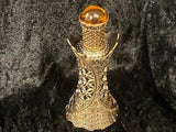 MydnytBlu Altar Oil - 15ml Dropper - Vintage Copper Filigree Golden Stone 3.5 Inches