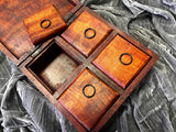 Red Mango Box 4 Compartments Tigers Eye w/Skeleton Key