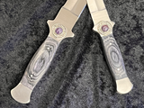 Athame Stainless Steel Black Wood Handle Amethyst Runes Viking Norse Two Sizes