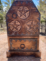 Large Hand-Carved Apothecary Cabinet