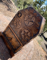 Large Hand-Carved Apothecary Cabinet