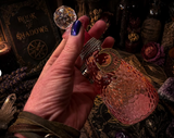 MydnytBlu Moon Water Collection Jar – Witchy Textured Glass Bottle with Crescent Moon Charm – Gothic Altar Decor & Ritual Vessel
