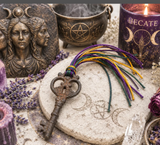 Hecate Skeleton Key Talisman | Consecrated Altar Charm | Witchcraft Gift | Triple Moon Keepsake Box