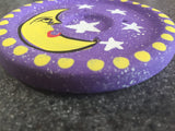 Ceramic Incense Burner Cones Sticks Thick Hand Painted 4 Inches (Moon)