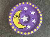 Ceramic Incense Burner Cones Sticks Thick Hand Painted 4 Inches (Moon)