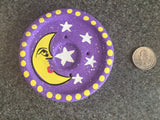 Ceramic Incense Burner Cones Sticks Thick Hand Painted 4 Inches (Moon)