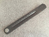 Wood Black Incense Ash Catcher Pentagram 10 Inches