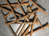 19th Century Rusty Iron Nails: Historic Square Cut Nail Lot of 5 Reclaimed