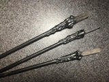 Witch's Needle - Stainless Steel Heavy Crystal Point Pewter Black