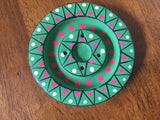 Ceramic Incense Burner Cones Sticks Thick Hand Painted 4 Inches (Green)