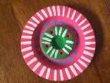 Ceramic Incense Burner Cones Sticks Thick Hand Painted 4 Inches (Pink)