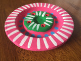 Ceramic Incense Burner Cones Sticks Thick Hand Painted 4 Inches (Pink)