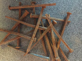 19th Century Rusty Iron Nails: Historic Square Cut Nail Lot of 5 Reclaimed