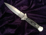 Athame Stainless Steel Black Wood Handle Hecate Triple Moon Goddess