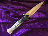 Athame Stainless Steel Black Wood Handle Black Celtic Wolf