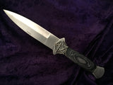 Athame Stainless Steel Black Wood Handle Pentacle
