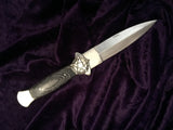 Athame Stainless Steel Black Wood Handle Pentacle