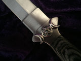 Athame Stainless Steel Black Wood Handle Hecate Triple Moon Goddess