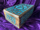 Witch's Apothecary Box with Herbs and Gemstone Glass Vials + Spells (Pentacle)