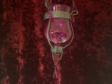 Moroccan Hanging Glass Candle Holder Lantern Pink