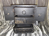 Large Apothecary Cabinet Black Three Drawer Heavy 10 x 7 Inches (APTH-1014)