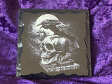 Altar Tile Slate Raven Skull 4x4 Inches