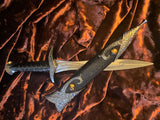 Athame - Tigers Eye Celtic Stainless Steel Double Sided Unsharpened Blade (dagg-1111)