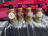 Intention Jars Set: Herbs, Gemstones, Pentagram Charm