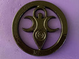 Metal Spiral Goddess Altar Tile 3.5 Inches Pewter Black Metallic Finish