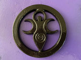 Metal Spiral Goddess Altar Tile 3.5 Inches Pewter Black Metallic Finish