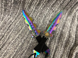 Athame / Dagger - Small - Aurora Borealis Sun Moon Wire Wrap 7.5 Inches Rainbow (MINI-1009)