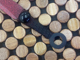 Athame / Dagger - Small - Black / Red Metallic Black Glass Stone 6.5 Inches (MINI-1021)