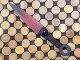Athame / Dagger - Small - Black / Red Metallic Black Glass Stone 6.5 Inches (MINI-1021)