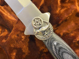 Athame Stainless Steel Black Wood Handle Raven Moon Pentagram