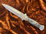 Athame Stainless Steel Black Wood Handle Raven Moon Pentagram