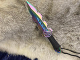 Athame / Dagger - Small - Aurora Borealis Celtic Raven Pentacle 7.5 Inches (mini-1036)