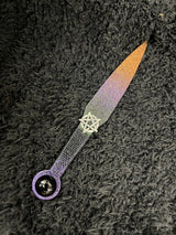 Small Athame Dagger: Ombre Metallic, Black Onyx, Pentacle - 6.5 Inch (MINI-1096)