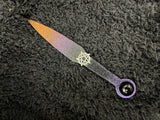 Small Athame Dagger: Ombre Metallic, Black Onyx, Pentacle - 6.5 Inch (MINI-1096)