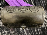 Triple Pentacle Altar Box Large 7.5x5x4.5 Inches Hand Painted