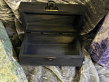 Stained Black Unakite Box - Laser Cut Wood - 5.25x3x2.5 Inches Handmade