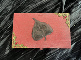 Red Metallic Metal OM Leaf Box - 6x3.5x2 Inches Handmade