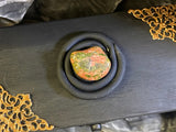 Stained Black Unakite Box - Laser Cut Wood - 5.25x3x2.5 Inches Handmade