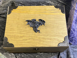 Stained Black Dragon Box - Laser Cut Wood - 10x7.5.5.5 Inches Handmade