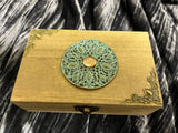 Stained Wood Patina Design Glass Stone Box - 6x3.5x2 Inches Handmade