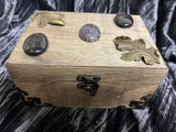 Stained Dragons Vein Gemstone Brass Leaf Box - 7x5x3.5 Inches Handmade