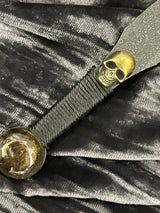 Athame / Dagger - Brass Skull 3D Golden Stone Black Blade Metallic Accents 6.5 Inches (MINI-1052)