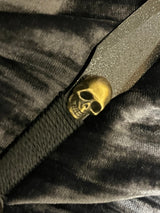 Athame / Dagger - Brass Skull 3D Golden Stone Black Blade Metallic Accents 6.5 Inches (MINI-1052)