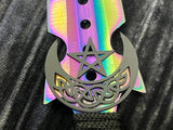 Athame / Dagger - Aurora Borealis Rainbow Horned God Celtic Pentacle 7.5 Inches (MINI-1063)