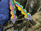 Athame / Dagger - Small - Aurora Borealis Death Head Moth Horned God 7.5 Inches (MINI-1000)