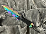 Athame / Dagger - Small - Aurora Borealis Rams Head Lucifer 7.5 Inches (MINI-1046)